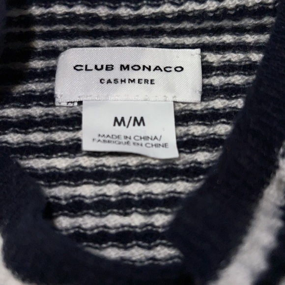 NWOT Club Monaco Kamlynn Cashmere Sweater. Ivory and Navy, ladies M. Gorgeous! - Picture 4 of 6